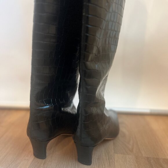 NEW STAUD Wally lather boot black embossed croc sz 38 BNWOB - Picture 3 of 4